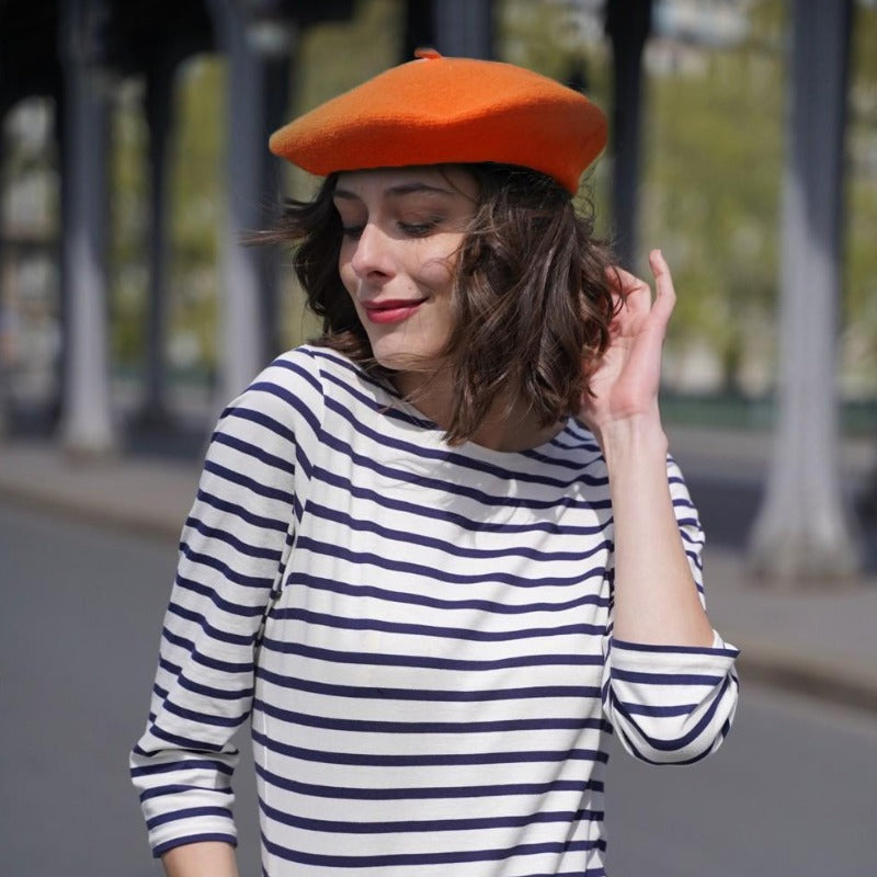 Béret Français en Laine - Couleur Orange | Made in France - image 2