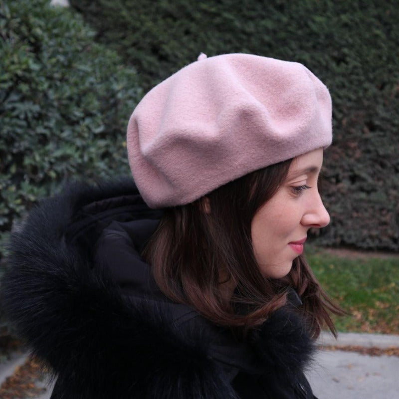 Béret Français en Laine - Couleur Rose Pale | Made in France - image 2