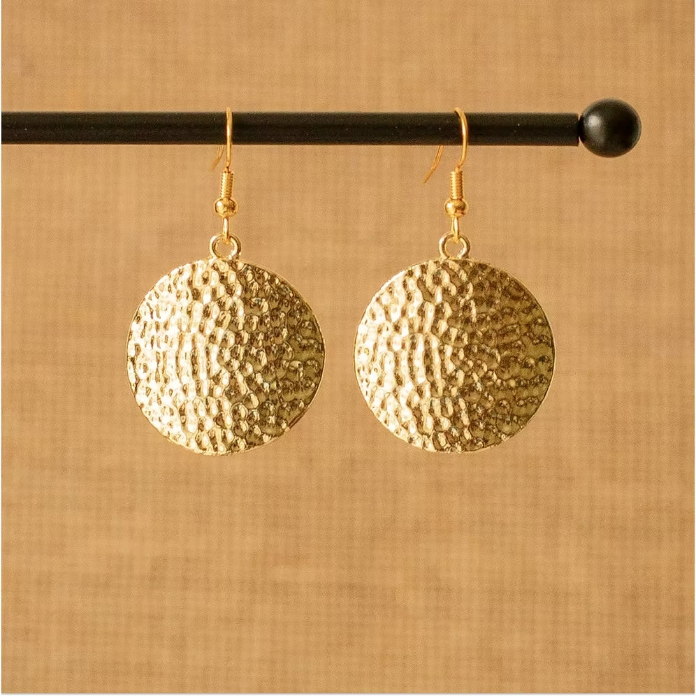Boucles d'oreilles - Carthage - Laiton martelé - image 1