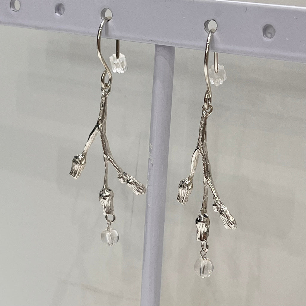 Boucles d'oreilles - 3 fleurs en argent 925 - image 2