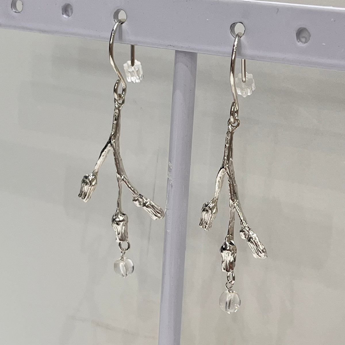 Boucles d'oreilles - 3 fleurs en argent 925 - image 2