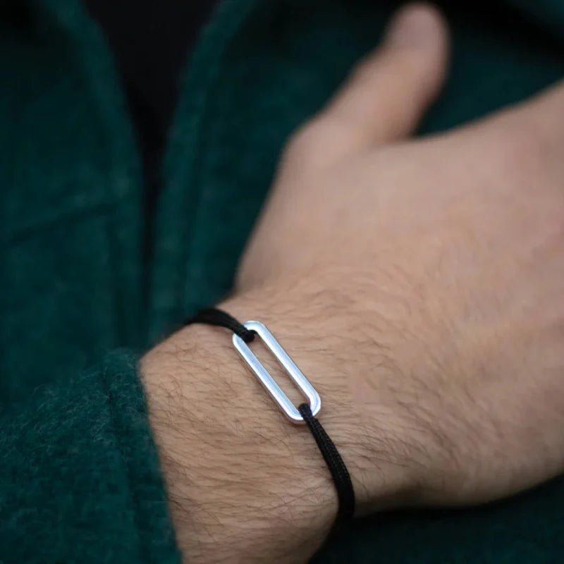 Bracelet MAILLON PLAT Plaqué Argent 30 mm - CARGUE BLEU NUIT - image 2