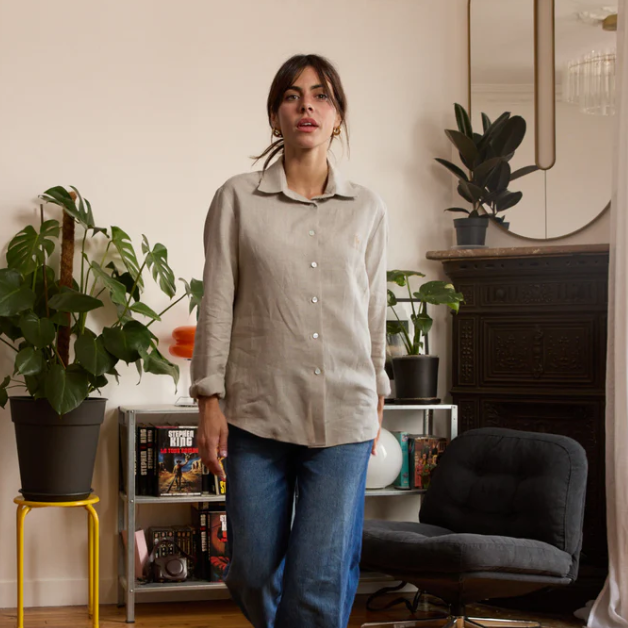 Chemise - LIN BEIGE - image 1
