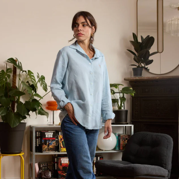 Chemise - LIN BLEU CIEL - image 1
