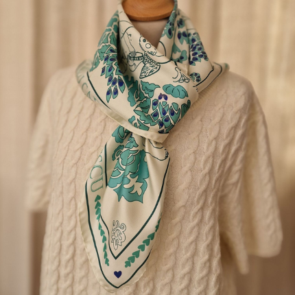Foulard - MADONE DE BRANDO VERT BLEU - image 2