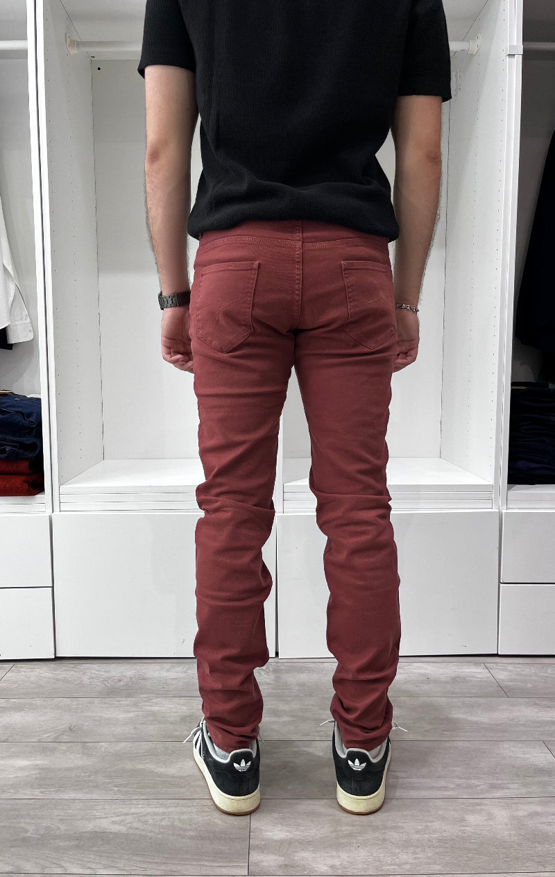 Jean slim en toile - Cassis - image 3