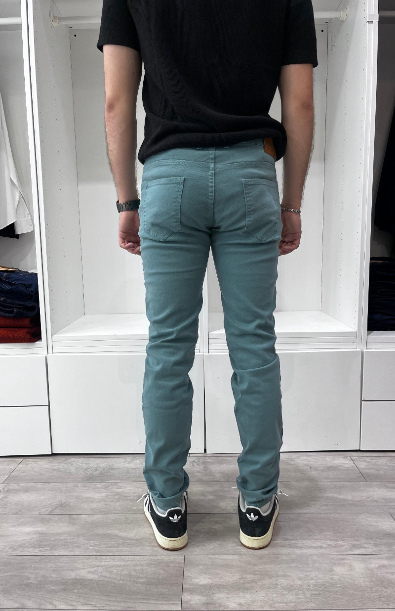Jean slim en toile - Bleu Amazonite - image 3
