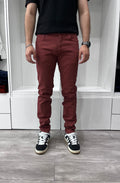 Jean slim en toile - Cassis - image 1