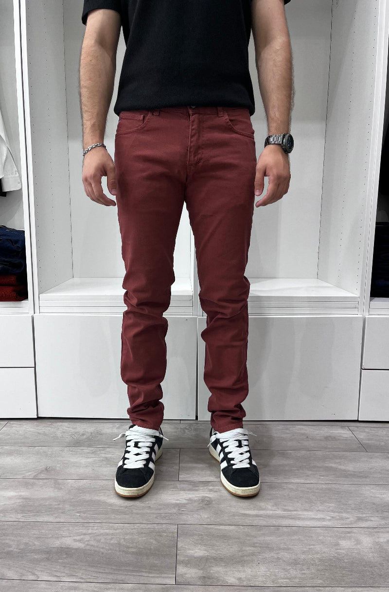 Jean slim en toile - Cassis - image 1