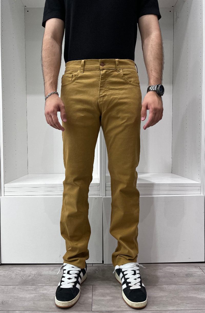 Jean slim en toile - Cuir - image 1
