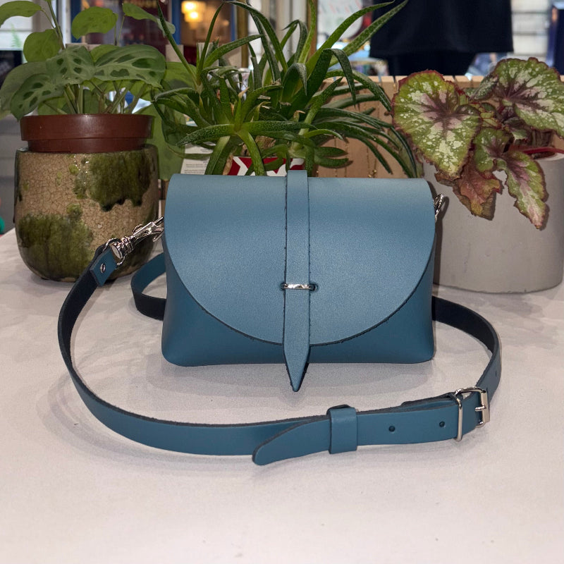 Petit Sac Cuir - BLEU CANARD - image 1