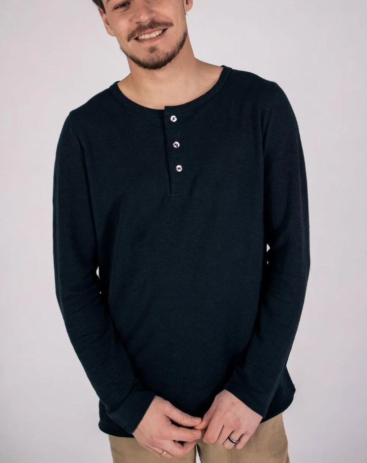 T-Shirt manches longues - Zarro Lin noir - image 1