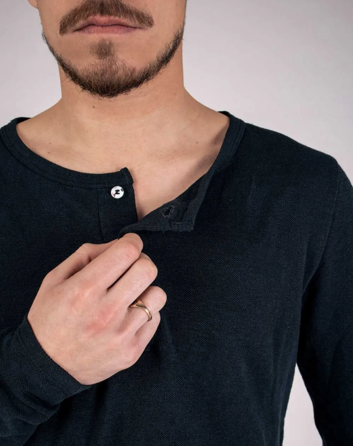 T-Shirt manches longues - Zarro Lin noir - image 3