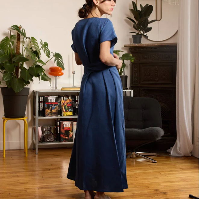 Robe - Lin Bleu Marine - image 2