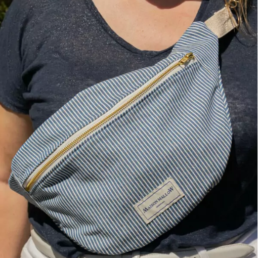 Sac Banane - Jean rayé bleu - image 3