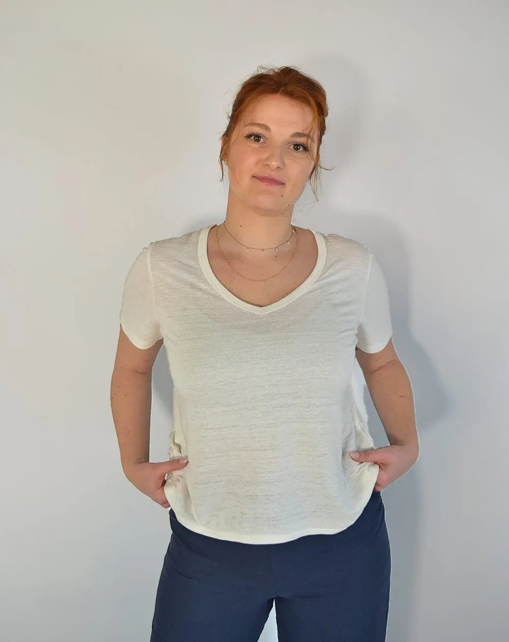 T-shirt - ZESI COL V MANCHES COURTES - Blanc - image 1