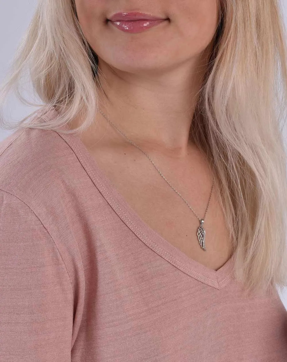 T-shirt - ZESI COL V MANCHES COURTES - Rose - image 3