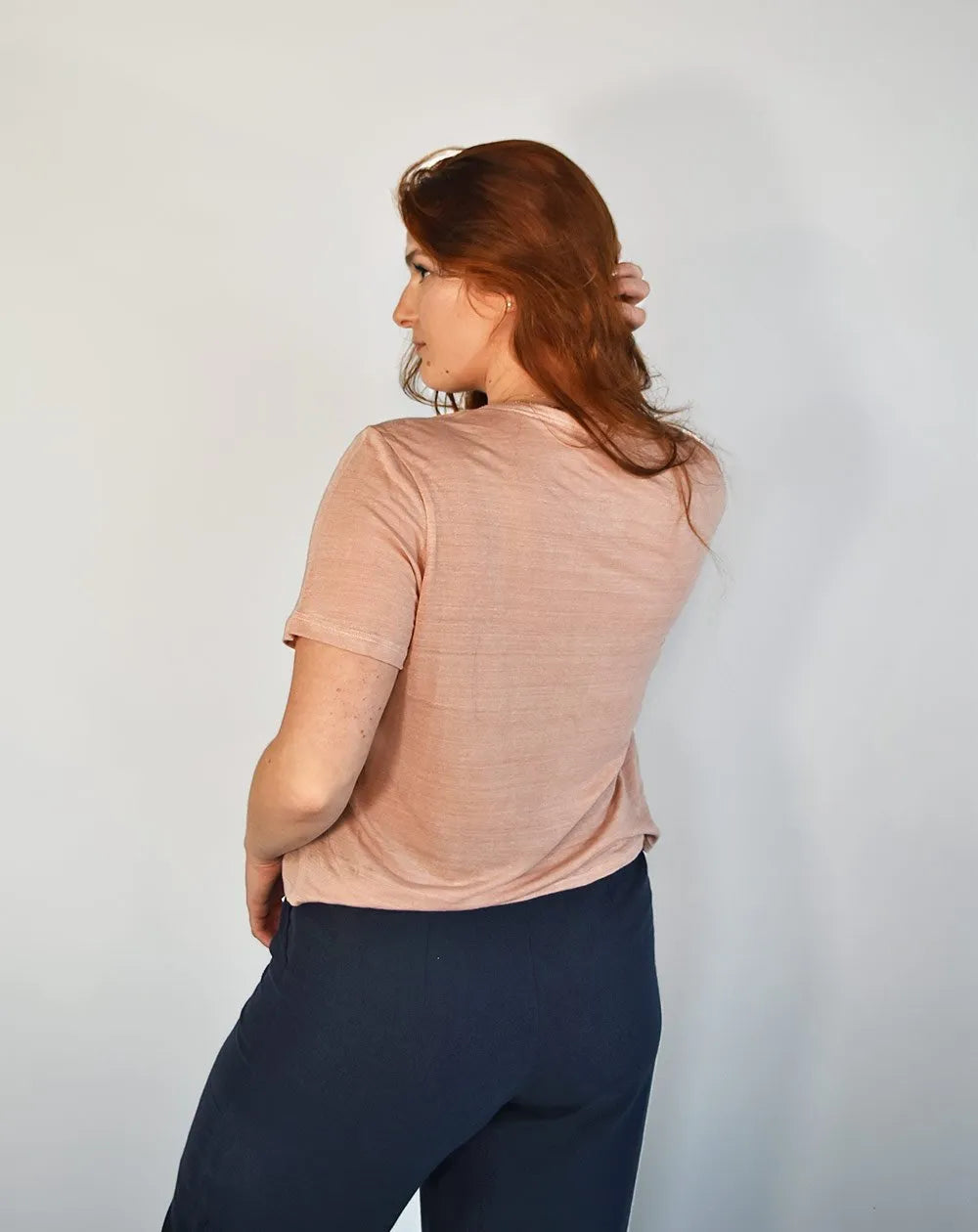 T-shirt - ZESI COL V MANCHES COURTES - Rose - image 2
