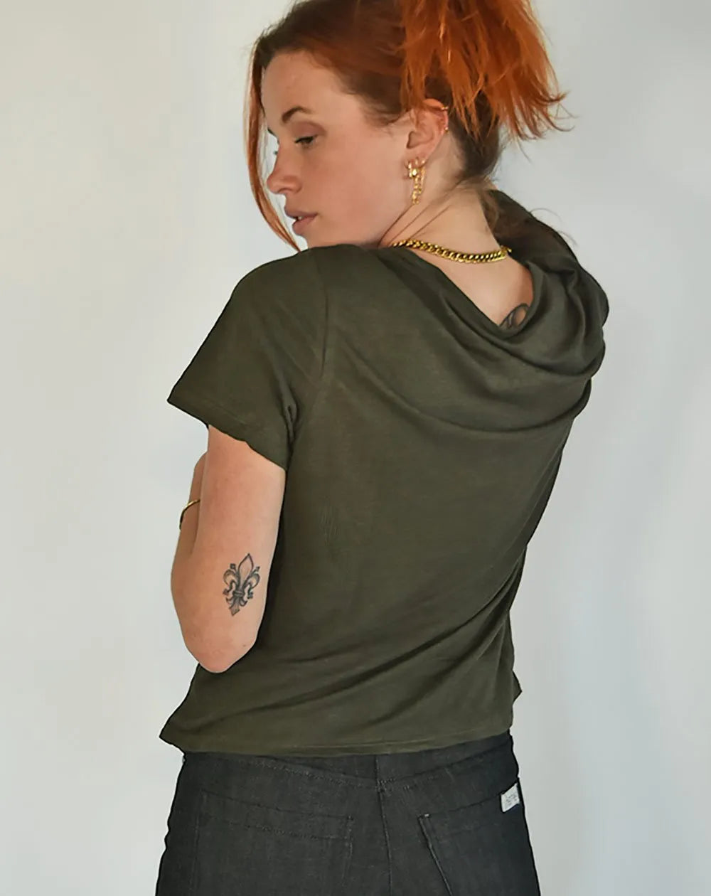 T-shirt - ZESI COL V MANCHES COURTES - Kaki - image 2