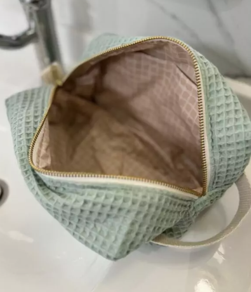 Trousse de toilette - NID D'ABEILLE Vert d'eau - image 2
